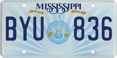 MS license plate BYU836
