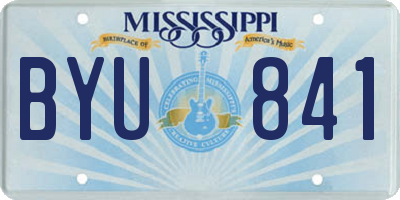 MS license plate BYU841