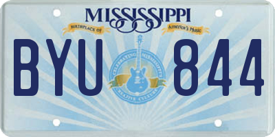 MS license plate BYU844