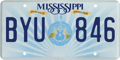 MS license plate BYU846