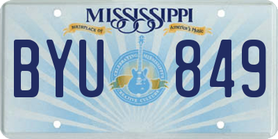 MS license plate BYU849