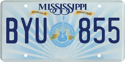 MS license plate BYU855