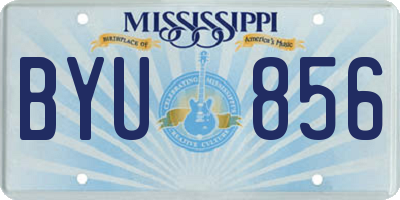 MS license plate BYU856