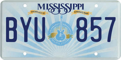 MS license plate BYU857