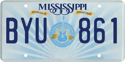 MS license plate BYU861
