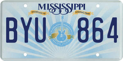 MS license plate BYU864