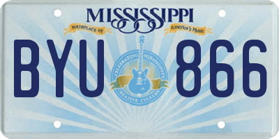 MS license plate BYU866
