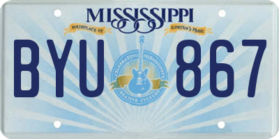 MS license plate BYU867