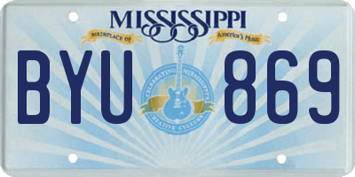 MS license plate BYU869