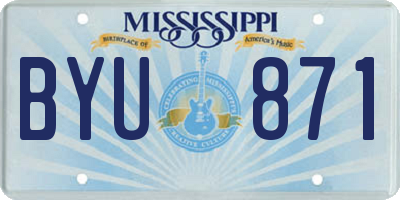 MS license plate BYU871