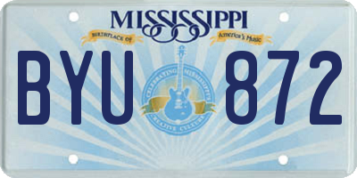 MS license plate BYU872