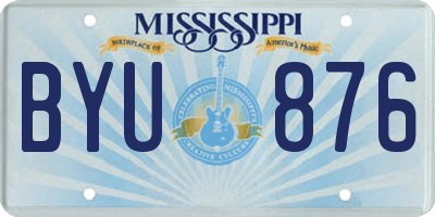 MS license plate BYU876