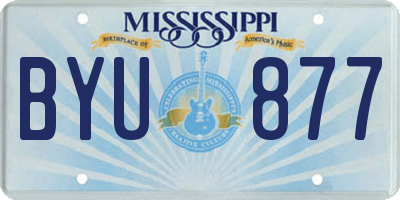 MS license plate BYU877