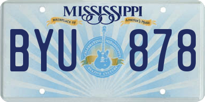 MS license plate BYU878