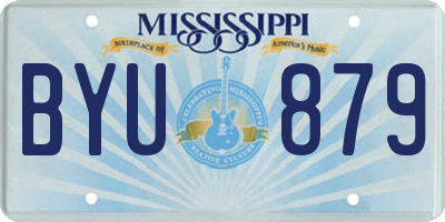 MS license plate BYU879