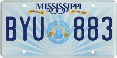 MS license plate BYU883
