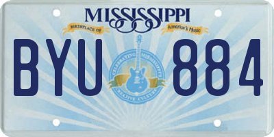 MS license plate BYU884