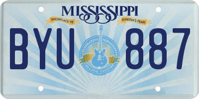 MS license plate BYU887