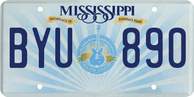 MS license plate BYU890