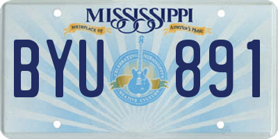 MS license plate BYU891