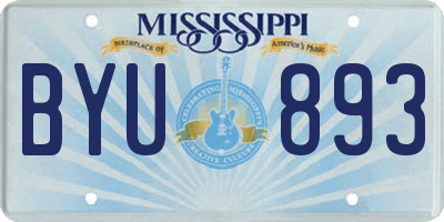 MS license plate BYU893