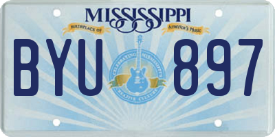 MS license plate BYU897