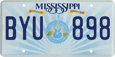 MS license plate BYU898