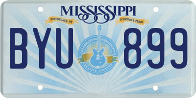 MS license plate BYU899