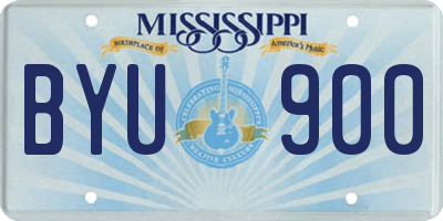 MS license plate BYU900