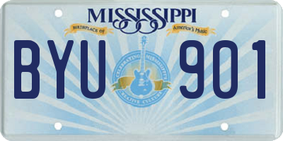 MS license plate BYU901