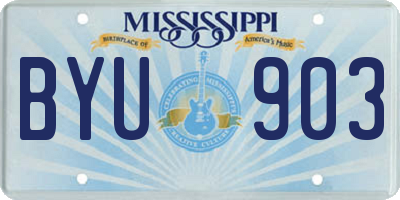 MS license plate BYU903