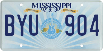 MS license plate BYU904