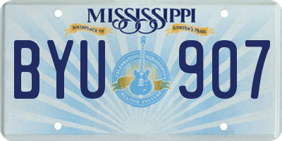 MS license plate BYU907