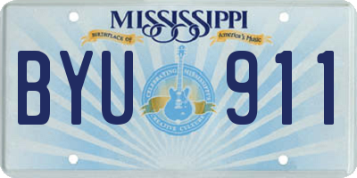 MS license plate BYU911