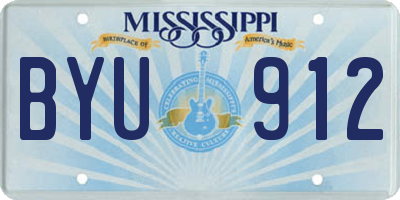MS license plate BYU912