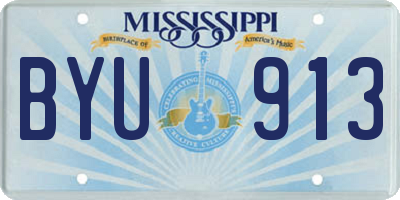 MS license plate BYU913