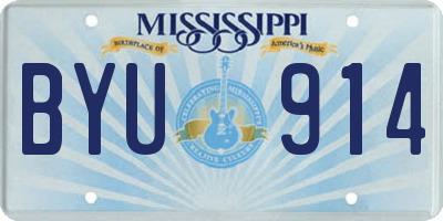 MS license plate BYU914