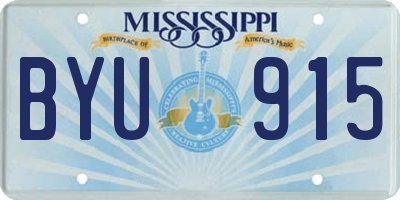 MS license plate BYU915