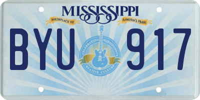 MS license plate BYU917