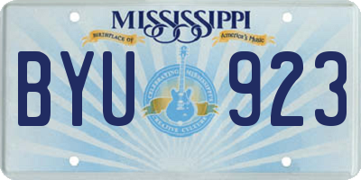 MS license plate BYU923