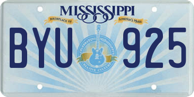 MS license plate BYU925