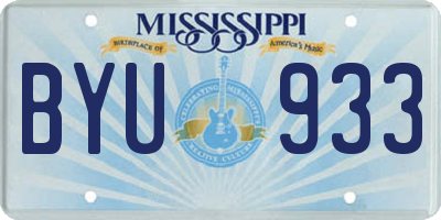MS license plate BYU933