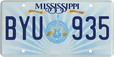 MS license plate BYU935