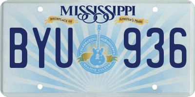 MS license plate BYU936