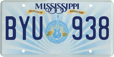 MS license plate BYU938
