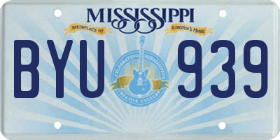 MS license plate BYU939