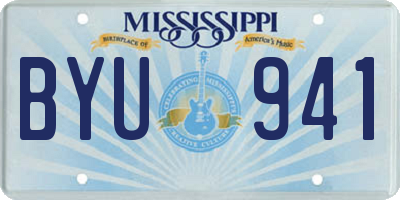 MS license plate BYU941