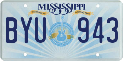 MS license plate BYU943
