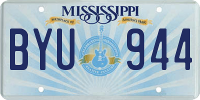 MS license plate BYU944