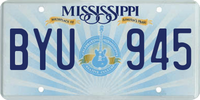 MS license plate BYU945